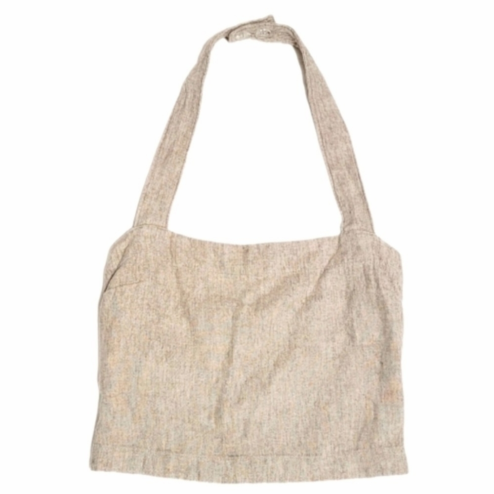 Abercrombie and Fitch Linen Blend Cropped Halter Top